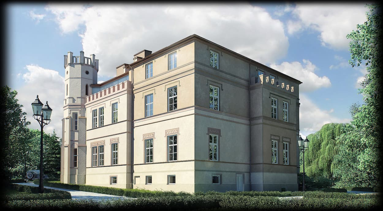 Pałac w Cianowicach - elewacja po renowacji